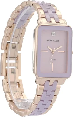 Vista 3 de Anne Klein Reloj de pulsera de cerámica con esfera de diamante genuino para mujer