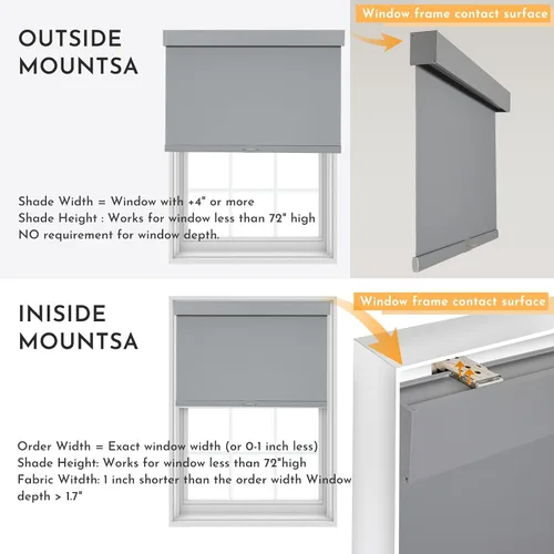 Vista 28 de Persilux Persianas enrollables opacas inalámbricas para ventanas, parada libre con cenefa, persianas de tela con aislamiento térmico, protección UV
