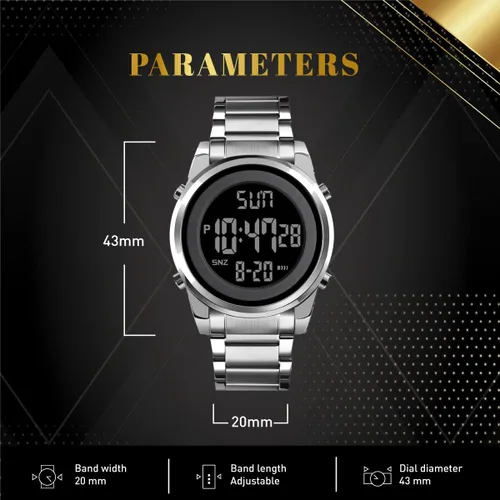 Vista 2 de BURK 1611 Relojes para hombre unisex para mujer reloj digital de moda de acero inoxidable impermeable reloj de pulsera de lujo