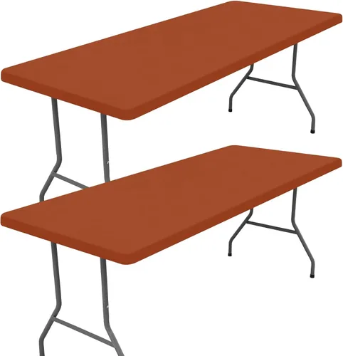 Vista 79 de Moosfor Paquete de 2 manteles rectangulares de elastano de 4 pies, elásticos y ajustables para pícnic, cubierta de mesa de patio elástica y lavable