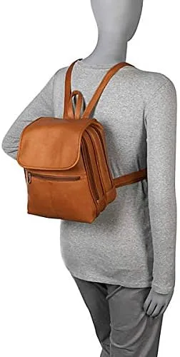 Vista 5 de Le Donne - Mochila organizadora de piel para mujer (12.5" x 11"), Bronceado), 351-TAN