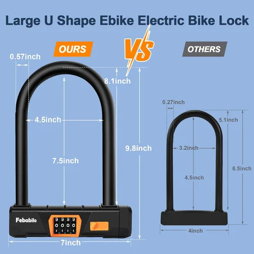 Vista 4 de Candados de bicicleta resistentes antirrobo, combinación de 4 dígitos con bloqueo de seguridad a prueba de cortes de 4 pies x 0.315 in, combo grande