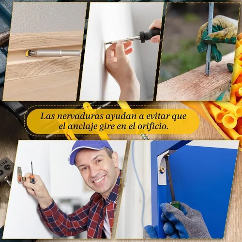 Vista 4 de Sasylvia - Juego de 200 anclajes de pared de plástico, 5 tamaños