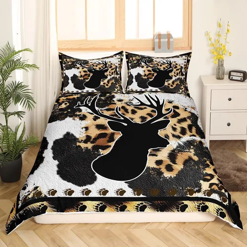 Vista 24 de Juego de funda de edredón de oso para niños, juego de ropa de cama de animales salvajes para niños, naturaleza, vida silvestre, oso, pájaro, juego