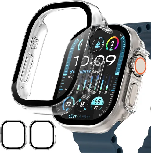 Vista 11 de Paquete de 2 fundas para Apple Watch 40mm SE Series 6/5/4/SE 2ª generación con protector de pantalla de vidrio templado, funda protectora completa