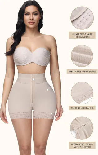 Vista 4 de SHAPSHE Faja moldeadora para mujer, pantalones cortos con control de abdomen, moldeadores de cuerpo, cintura alta, levantadores de glúteos, muslos