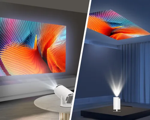 Vista 5 de Magcubic Mini proyector portátil – Soporte 4K y 1080P, WiFi6 y Bluetooth 5.4, Android 14, corrección horizontal automática, 180 rotativo, película