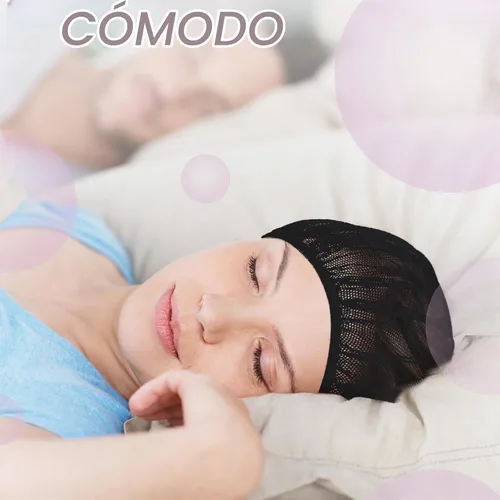 Vista 5 de Chuarry 4 gorros de malla para dormir por la noche, redes de pelo rizado, gorras para dormir para mujeres