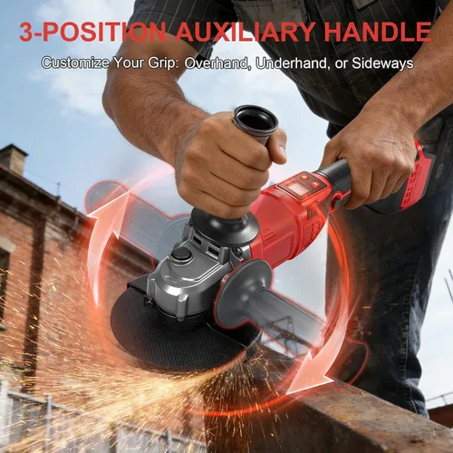 Vista 4 de Amoladora angular inalámbrica 2 en 1 y sierra circular para batería Milwaukee M18 de 18 V (solo herramienta), 4-1/2 pulgadas a 5 pulgadas, cabezal