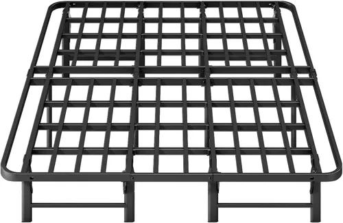 Vista 15 de Marcos de cama plegables individuales resistentes, base de colchón resistente de 14 pulgadas de alto, marco de cama de plataforma metálica