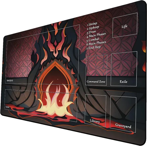 Vista 32 de Tapete de juego de cartas coleccionables AI Painting – Tapete de juego MTG con zonas, 24 x 14 pulgadas, tapete de juego MTG de alta calidad – El
