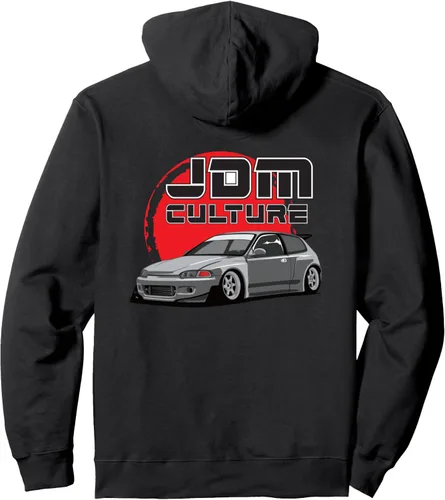 Vista 2 de Sudadera con capucha JDM Culture, Negro