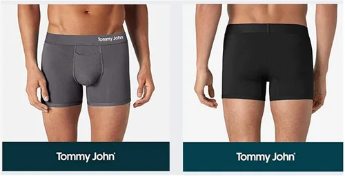 Vista 2 de Tommy John Mens Trunk 4" Underwear - Cool Cotton Boxers with Supportive Contour Pouch - Cool, Dry Pima Cotton Blend