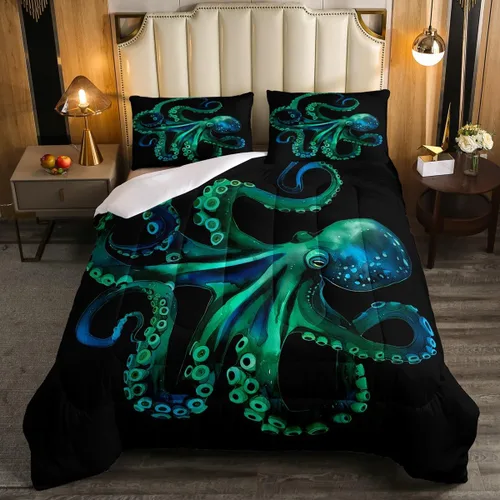 Vista 80 de Erosebridal Juego de edredón de hojas de cannabis, juego de ropa de cama de marihuana con estampado colorido de plantas, decoración bohemia de 2