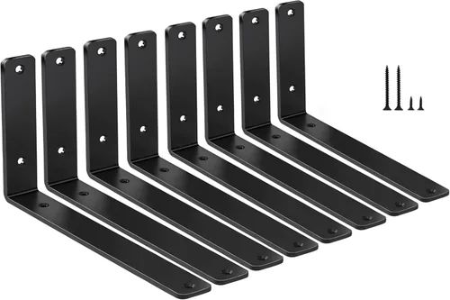 Vista 72 de Paquete de 2 soportes de estante en L de 6 pulgadas de largo x 4 pulgadas de alto x 1.5 pulgadas de ancho, 5 mm de grosor, soportes de estante