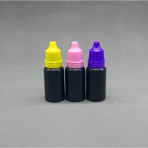 Vista 5 de Snadulor 60 botellas vacías de plástico negro con gotero exprimible de 0.2 fl oz con tapa protectora, botella de gotas para los ojos (tapa verde)