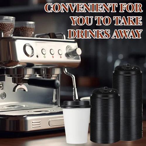 Vista 4 de Maxcheck Paquete de 1000 tapas para tazas de café a granel, cubiertas de cúpula desechables de 3.6 pulgadas con ventilación de aire, se adapta a