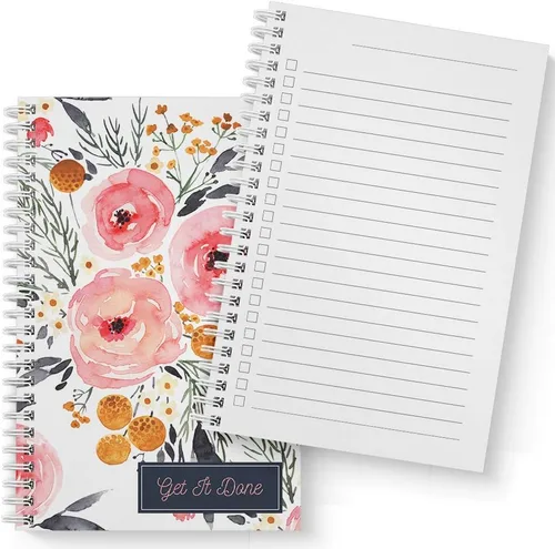 Vista 7 de Gotcha Covered Notebooks Mountain Floral: Juego de 2 cuadernos de espiral encuadernados con alambre. Dos diseños elegantes con 120 papeles con rayas