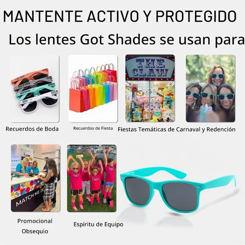 Vista 4 de Paquete de 10 lentes de sol a granel con protección UV para Bandera Americana Humo