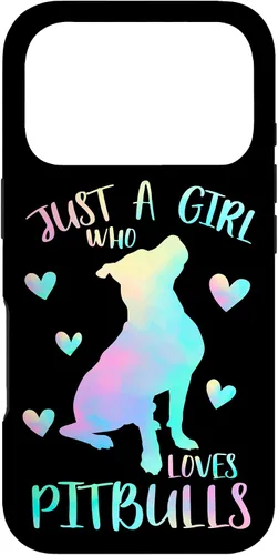 Vista 30 de Just a Girl Who Loves Pitbulls Watercolor Cute Pitbull Mama Case for iPhone 17