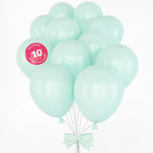 Vista 11 de HOUSE OF PARTY Globo de fiesta verde pastel – 100 unidades Globos de látex de 5 pulgadas con diferentes tamaños para decoraciones de graduación