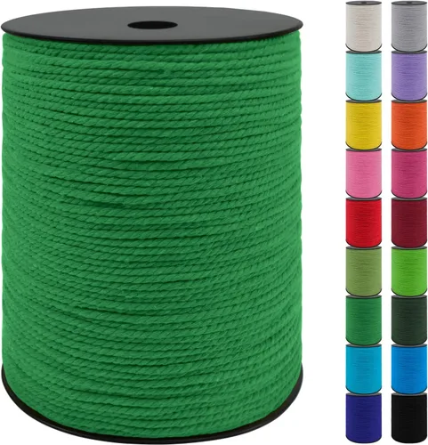 Vista 53 de JeogYong Cordón de algodón de 10mm, 22.86 metros de cuerda natural para macramé, hilo de 3 hebras torcido, cuerda para macramé para manualidades
