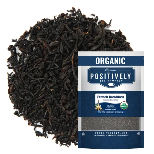 Vista 100 de Bolsas de hojas sueltas para té. Orgánicas por USDA. Positively Tea LLC.