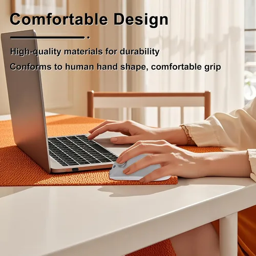Vista 5 de Ratón inalámbrico Bluetooth con forma de cerdo de animal lindo 2.4G y Bluetooth Ratones de computadora de modo dual con receptor USB, portátil