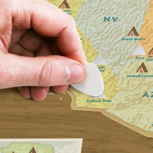 Vista 7 de Map Your Travels National Park Travel Quest - Póster de mapa para rascar Incluye herramienta para rascar (16 x 28 pulgadas) ACTUALIZADO OTOÑO 2024