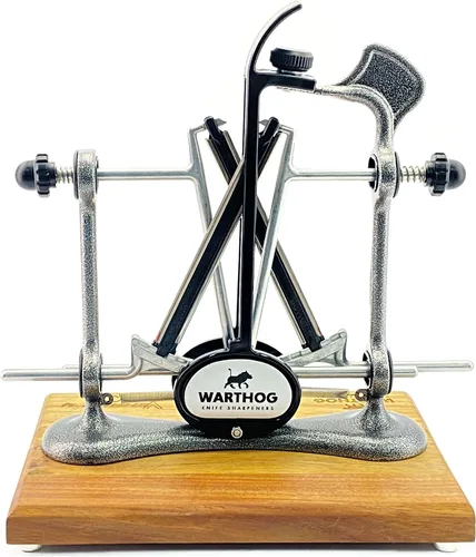 Vista 7 de Warthog V-Sharp Elite - Afiladores de cuchillos con base de madera de lujo, varillas de diamante, ángulos ajustables, construcción de marco de metal