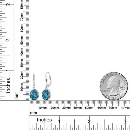 Vista 76 de Gem Stone King Aretes colgantes de gota para mujer, plata de ley 925, piedra natal ovalada de 0.354 x 0.276 in, joyería fina, regalos para ella