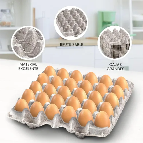 Vista 7 de MT Products Cartones planos de fibra de pulpa con capacidad para 30 huevos, caja de huevos para granja de pollos - Fabricado en los Estados Unidos