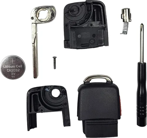Vista 2 de HQRP Volkswagen - Carcasa plegable para llave de coche, con 4 botones y batería CR2032, compatible con modelos Beetle / CC / EOS / GTI / Golf Mk4