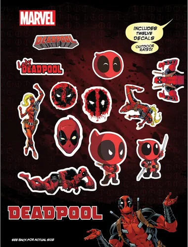 Vista 9 de Marvel Deadpool Calcomanías de vinilo – Juego de 3 calcomanías de vinilo Deadpool para automóvil, ventana, camión, parachoques, laptop, vaso, 1991