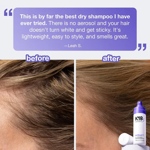 Vista 5 de K18 AirWash™ Dry Shampoo, Non-Aerosol, Balances Scalp & Controls Excess Oil Production