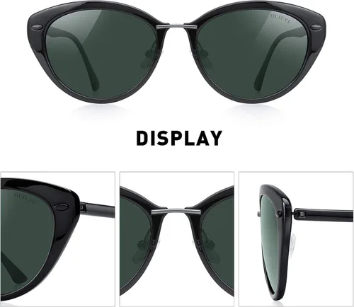 Vista 3 de OLIEYE - Gafas de sol clásicas para mujer con ojo de gato estrecho