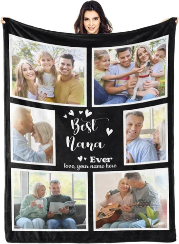 Vista 39 de Envía al Día Siguiente, Manta Personalizada con Texto en Imagen, Manta Personalizada de Collage de Fotos, Manta de Franela Personalizada, Regalos