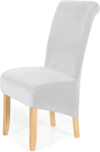 Vista 16 de 4 fundas para sillas de comedor, terciopelo elástico, extraíble, lavable, grande, suave, para comedor, cocina, hogar, restaurante, silla (negro)
