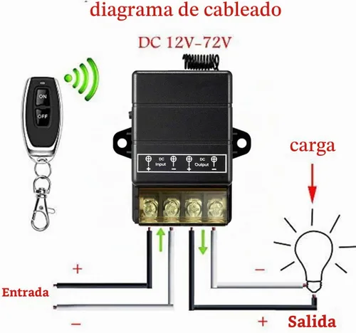 Vista 3 de Interruptor remoto inalámbrico de 12 V, CC 12 V/24 V/48 V/72 V/40 A, interruptor RF inalámbrico para puerta de garaje, ventilador, lámpara, bomba