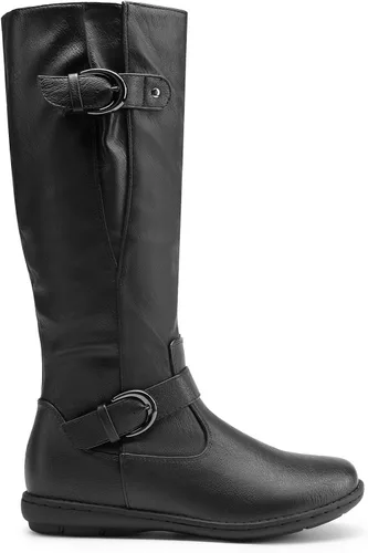 Vista 4 de DREAM PAIRS - Botas de invierno altas hasta la rodilla con forro de piel sintética para mujer