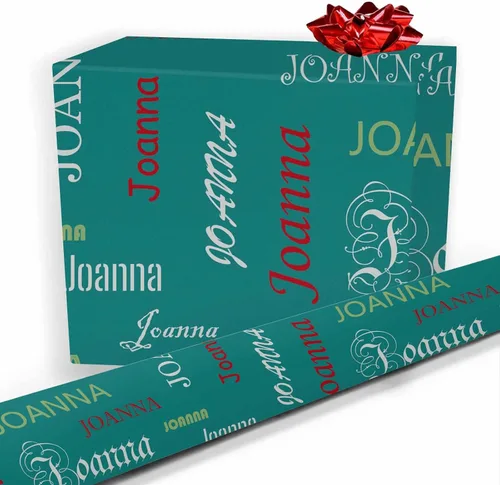 Vista 9 de Nombre personalizado en papel de regalo, rollo de papel de regalo personalizado con texto, regalo personalizado, unisex, adultos, hombres, mujeres