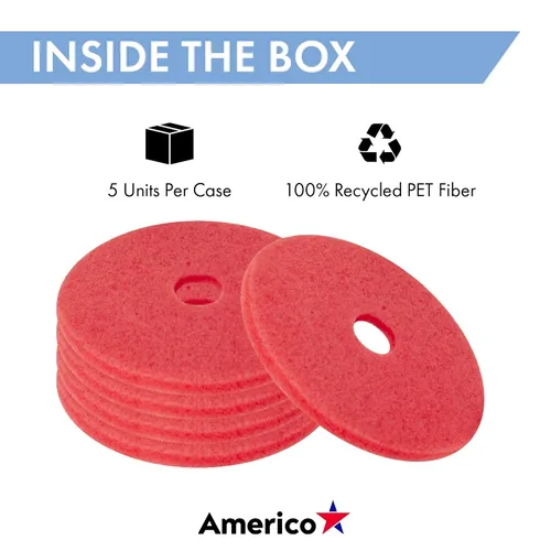Vista 3 de Americo Almohadillas para pulir, 13" de diámetro, rojo, 5/cartón