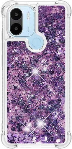 Vista 76 de Funda de silicona transparente con purpurina para Xiaomi Redmi A1 Bling Liquid Clear Star Heart Silicone Bumper a prueba de golpes, funda Azul