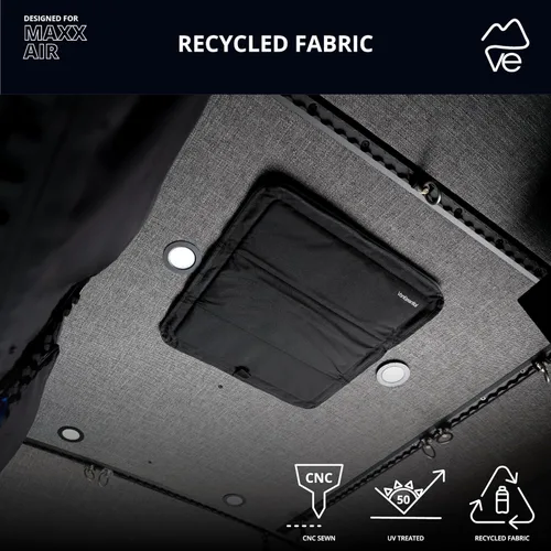 Vista 4 de VanEssential Cubierta de ventilación de techo opaca con aislamiento magnético diseñada para (MaxxAir/Fantastic Fan) 16.5 "x 16.5" - Negro