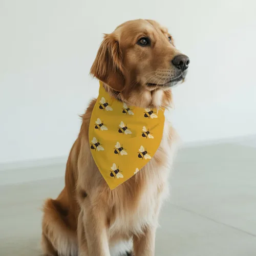 Vista 7 de Yellow Bees - Pañuelos para perro, bufanda de abeja de abeja, accesorios de disfraz para perros medianos y grandes