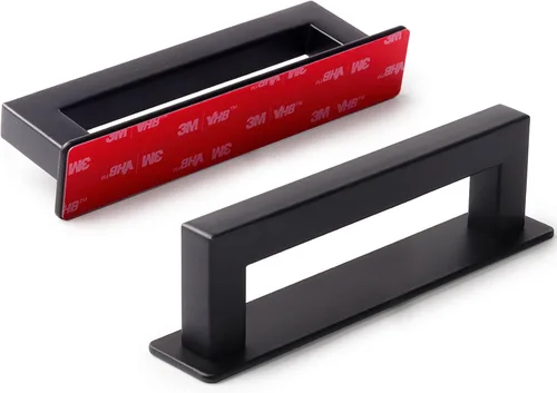 Vista 9 de RVPEKUPE Manijas adhesivas para gabinete, manijas autoadhesivas para puerta de ducha de 6 pulgadas, color negro, paquete de 1
