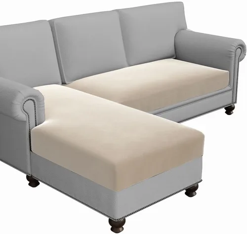 Vista 25 de H.VERSAILTEX Fundas de cojín de vellón para sofá, fundas elásticas para sillas de sala de estar, fundas de sofá modular, tela cómoda y duradera