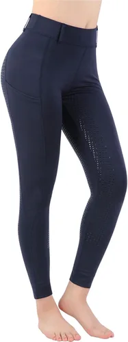 Vista 8 de Mallas de equitación para mujer, con bolsillos, pantalones de entrenamiento para mujer con agarre de silicona