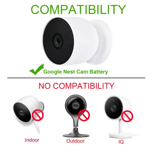 Vista 4 de iMah Cable de alimentación solo para Google Nest Cam (batería), cable de carga resistente a la intemperie - 6.56 pies (6.6 ft), paquete de 2