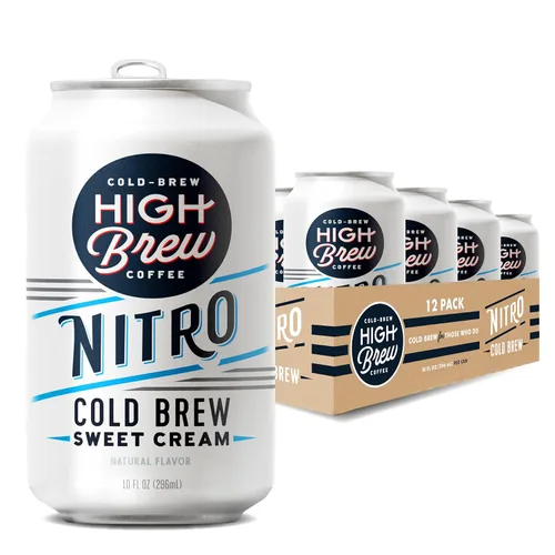 Vista 7 de High Brew Coffee, Nitro Black, Café Cold Brew, Sin Azúcar, Sin Lácteos, 10 Fl Oz, Listo para Beber (Paquete de 12)